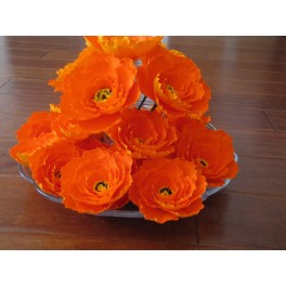 Orange crepe paper Flowers